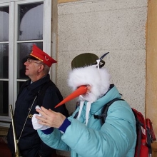 Někteří účastníci jeli v uniformě výpravčího, jiní v přestrojení za sněhuláka