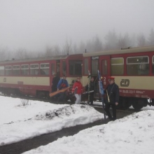 Účastníci akce při příjezdu do Moldavy - foto Jan Setvák 